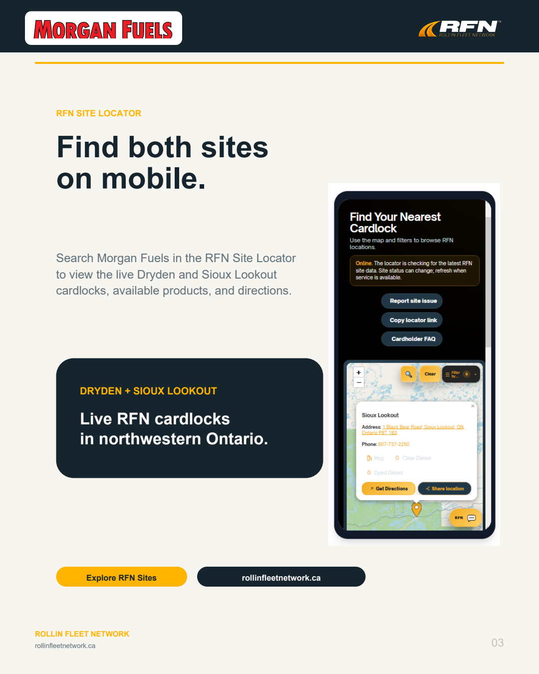 Find Morgan Fuels sites on the RFN locator