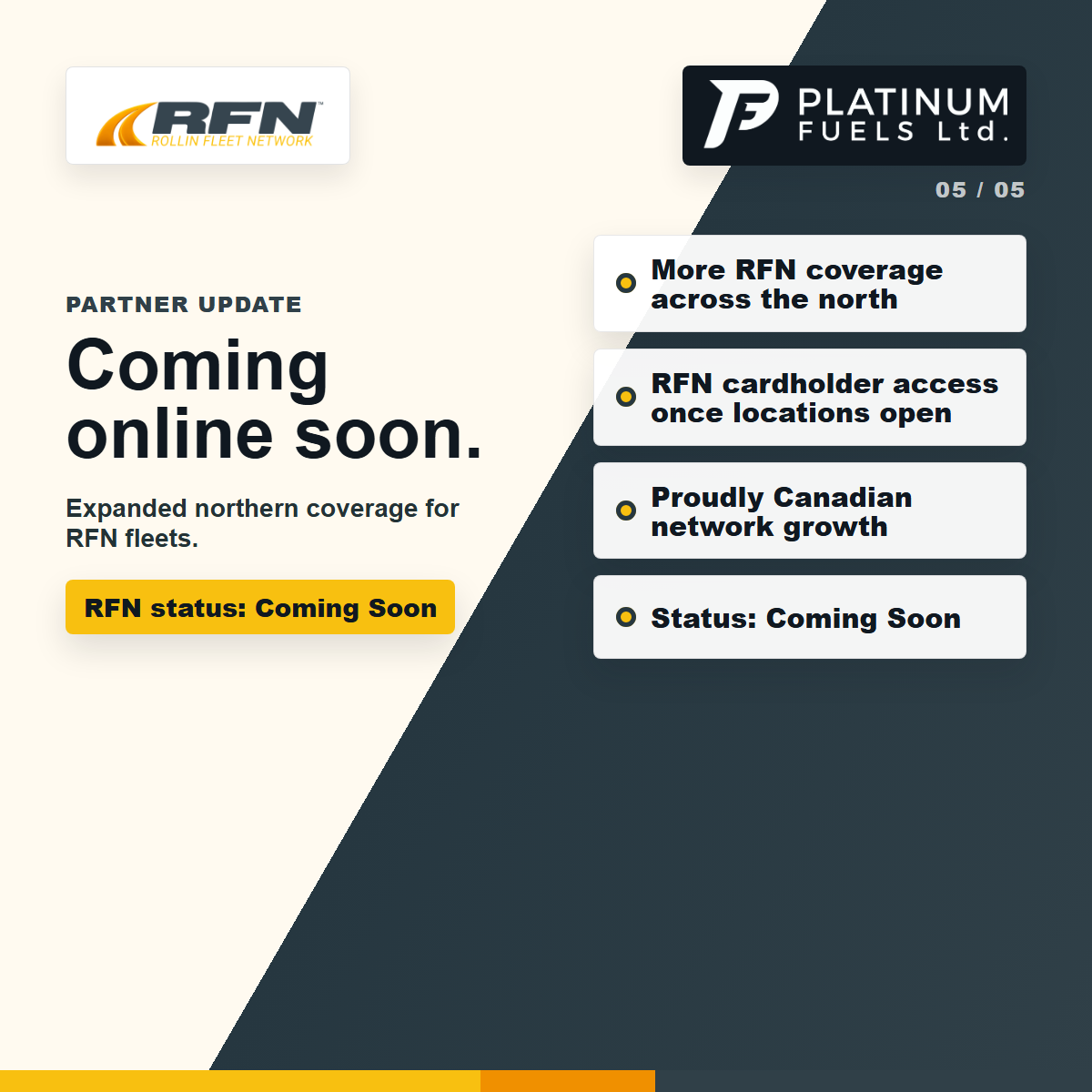 Platinum Fuels coming online soon slide